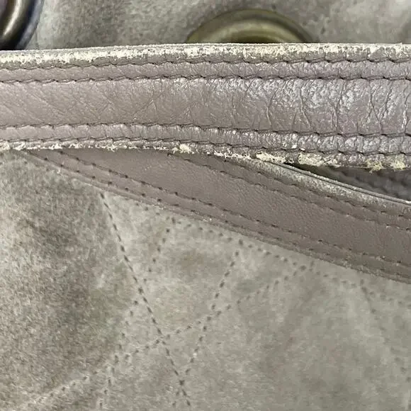 Christian Dior Cannage D Charm Gray Drawstring Shoulder Bucket Bag Handbag OS - Picture 11 of 16